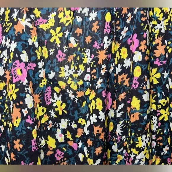 FREE PEOPLE Gardenia Tunic in Black Yellow Floral Sequin Oversized Size Small - Picture 10 of 10